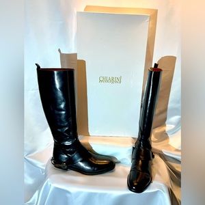 Chiarini Bologna “Nero” black leather riding boots